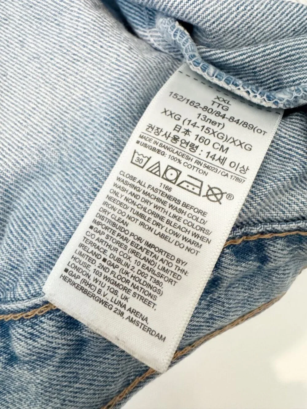 Gap Kids Icon Denim Jacket Size XXL Light Wash Jean Girl Western Classic Casual